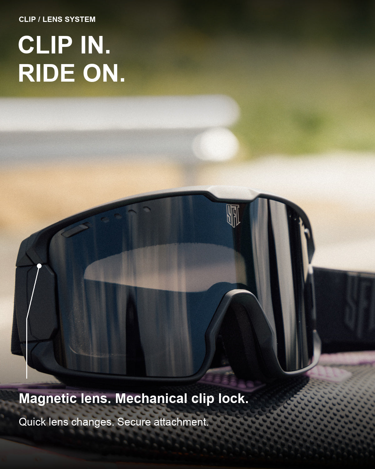 CLIP goggles with magnetic lens attachment and mechanical clip lock | all-groups