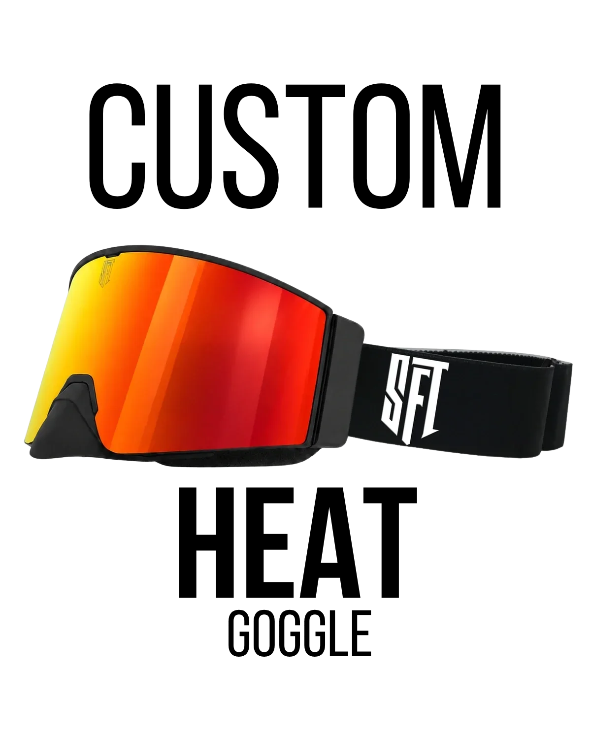 Heat Custom Goggles – Red lens with Black White SFT strap
