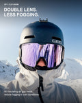 DOUBLE LENS. LESS FOGGING. An insulating air gap helps reduce fogging in cold conditions.